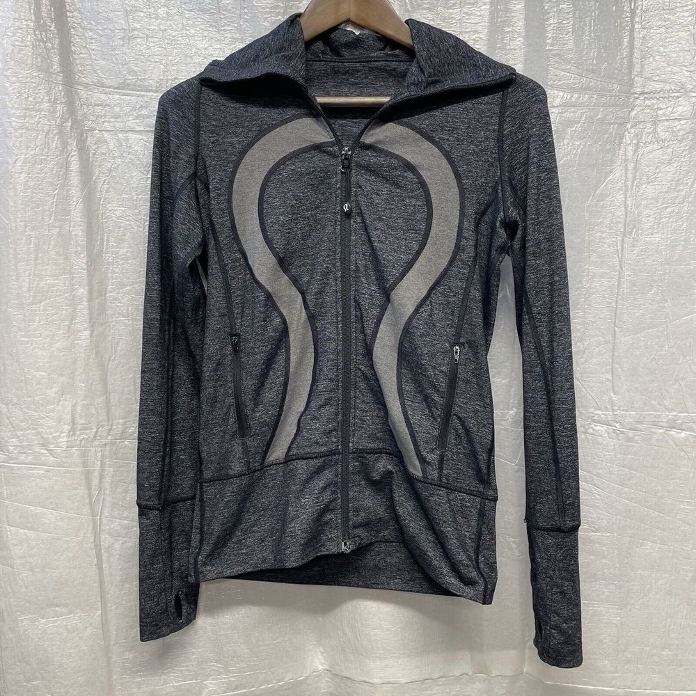 Lululemon Define Hoodie Jacket Full Zip Thumbholes Athletic‎ Gray Womens